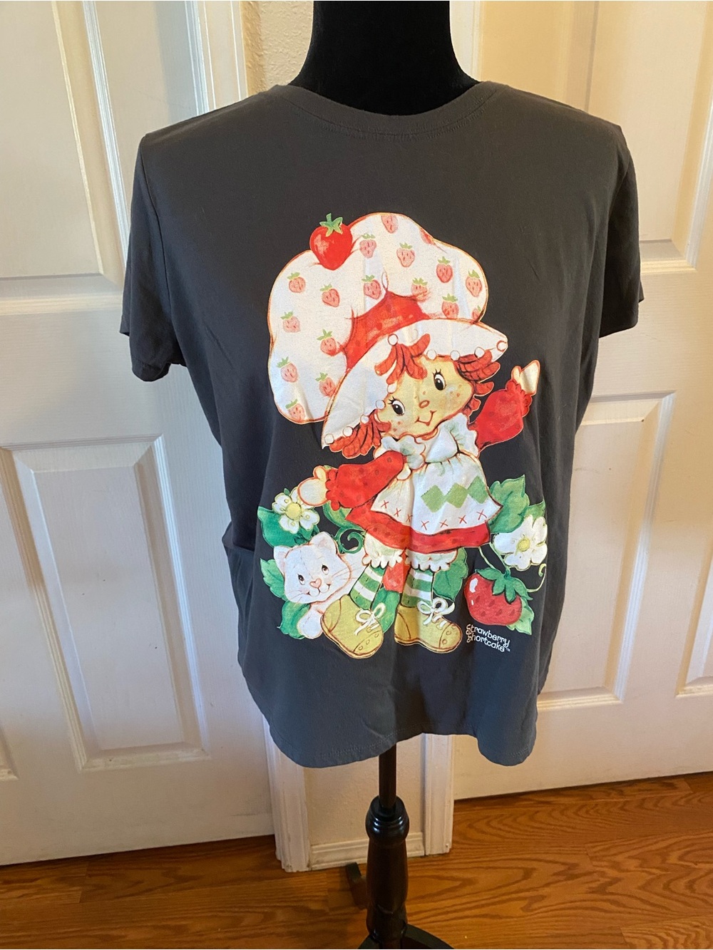 torrid Charcoal Graphic Tee with Strawberry Girl Print